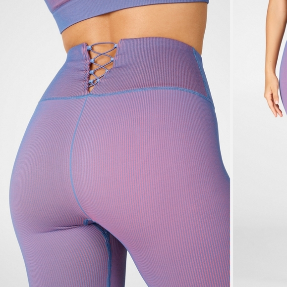 Fabletics Seamless Ribbed Purple Set - Picture 2 of 7